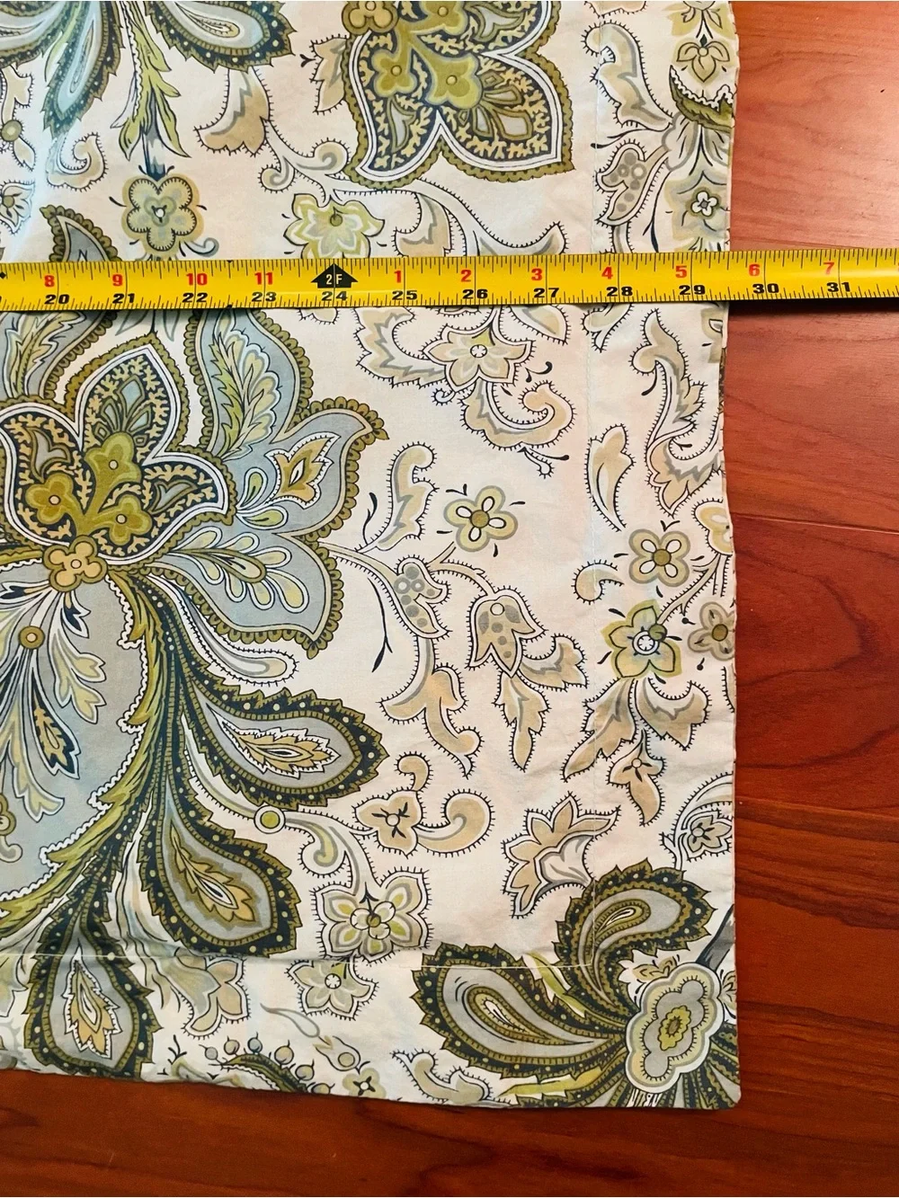 1 Pottery Barn Standard  Sham Charlie Paisley Floral Green Organic Cotton Single